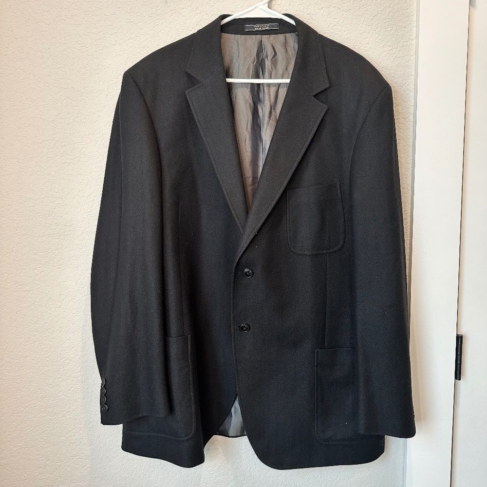 NWOT BRANDT Arnold Brandt Black 100% Cashmere Blazer Suit Jacket - Size 46 Reg